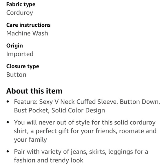 Corduroy shacket/button up - Picture 3 of 8